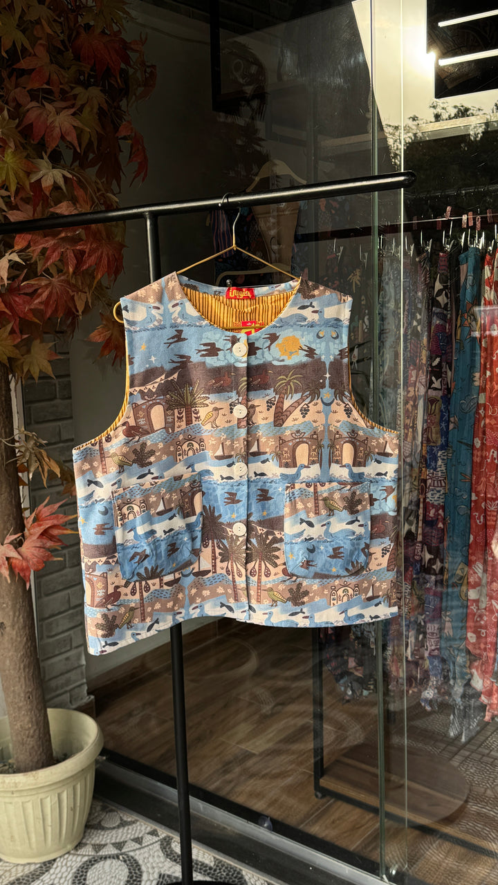 River stories linen vest