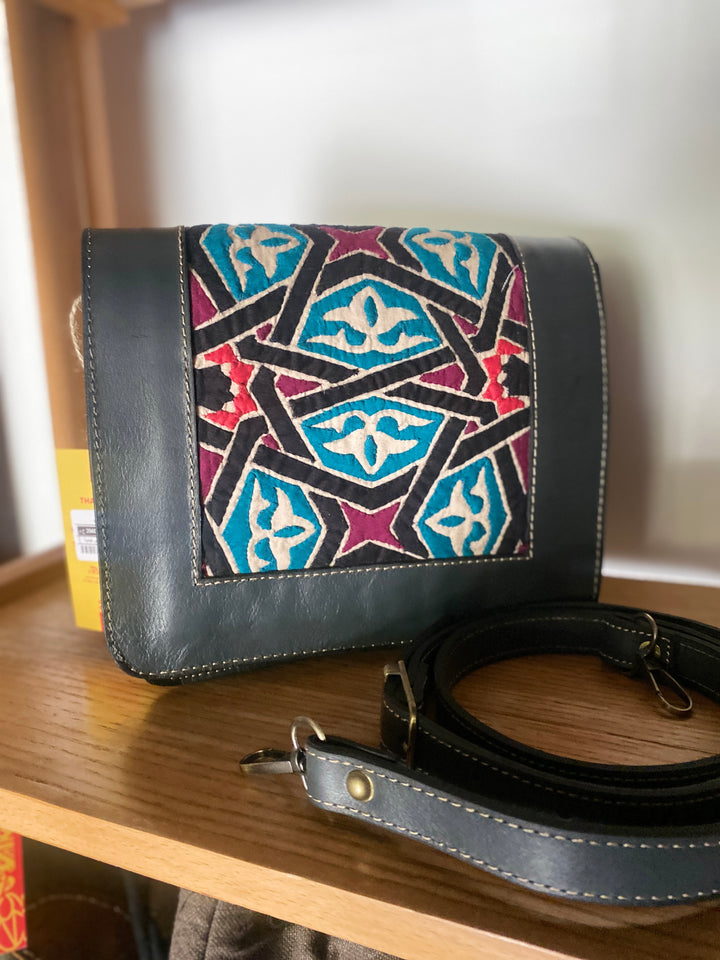 Khayamya X leather Grey cross bag