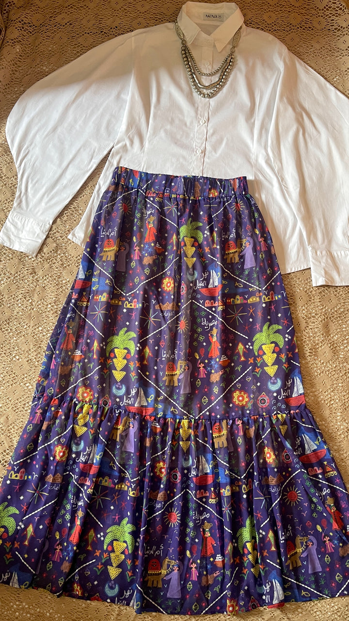 The heritage stitches chiffon skirt
