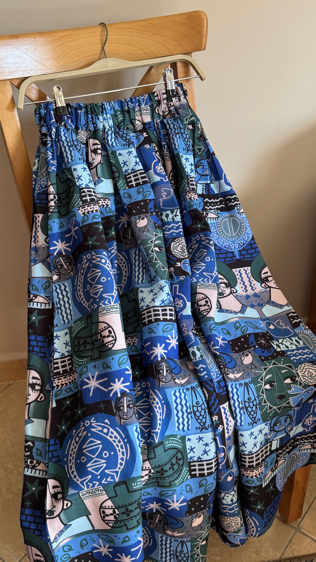 midnight Nile puff linen skirt