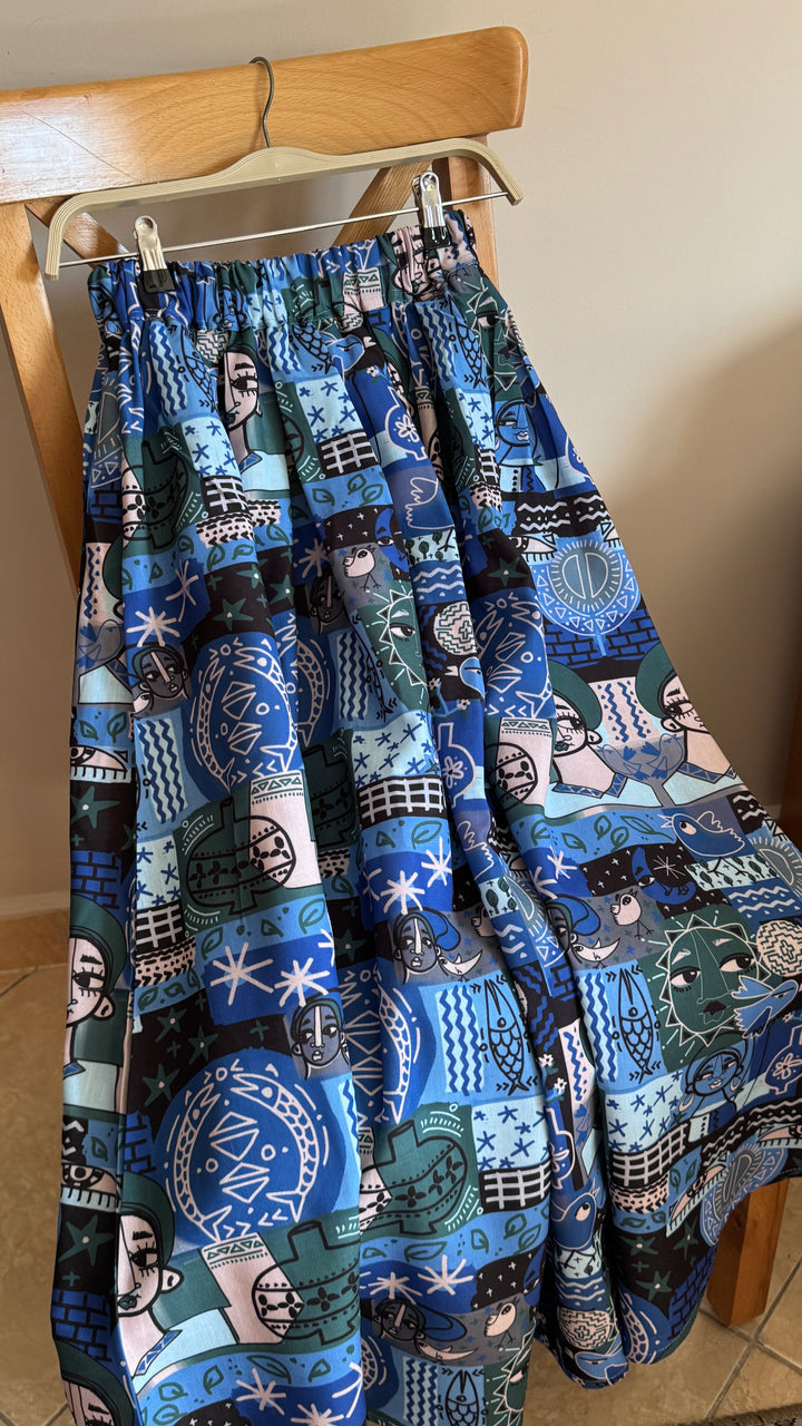 midnight Nile puff linen skirt