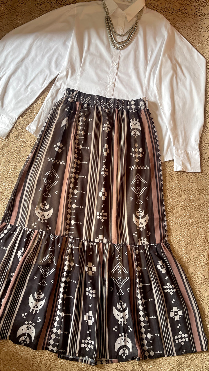 Dark sinai chiffon skirt