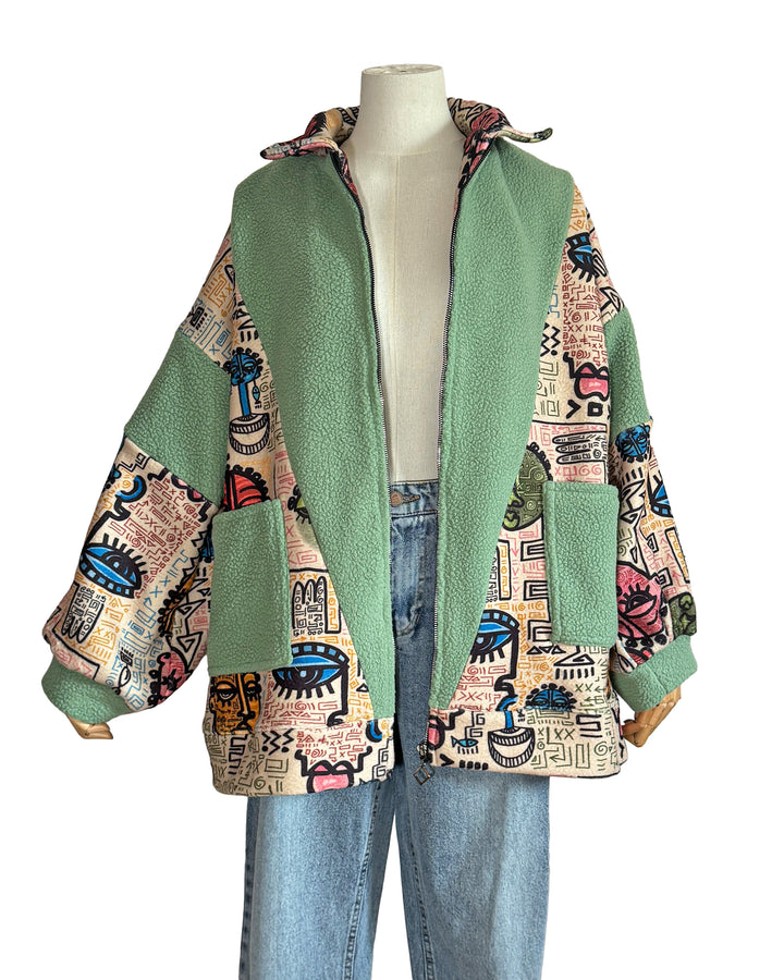 beige faces Teddy Jacket