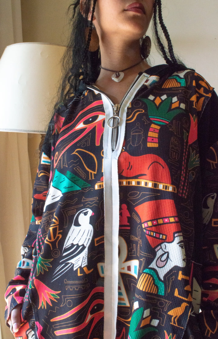 Black faro long hoodie