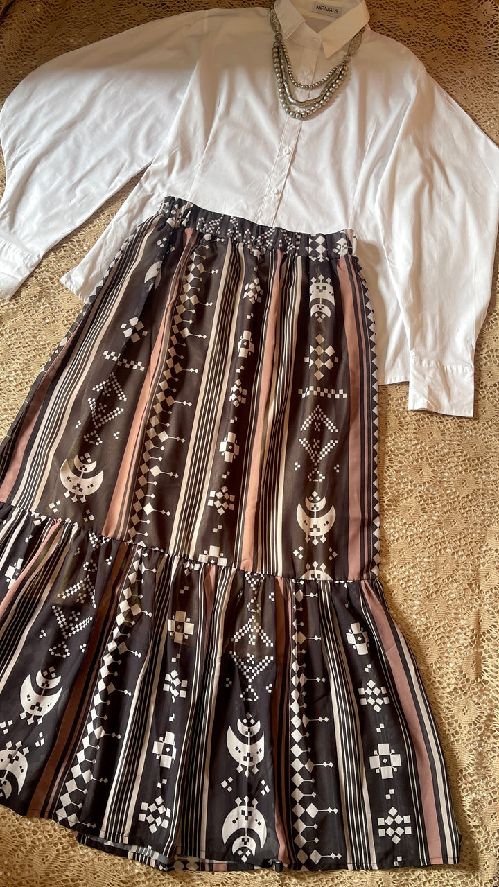 Dark sinai chiffon skirt