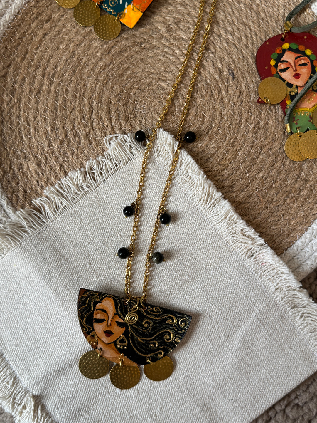 Half circle portrait Necklace