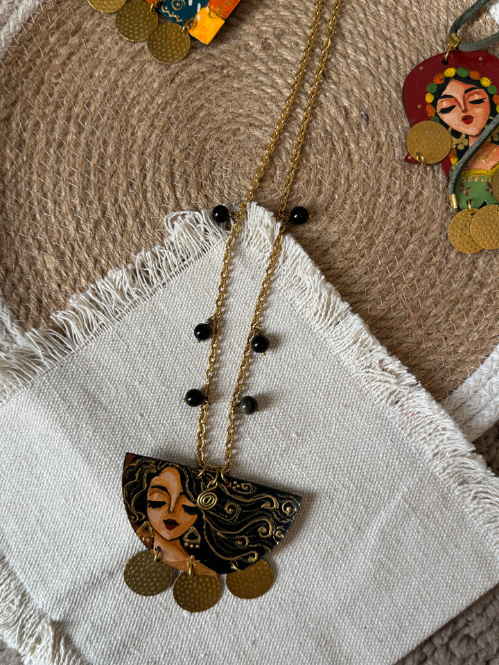 Half circle portrait Necklace
