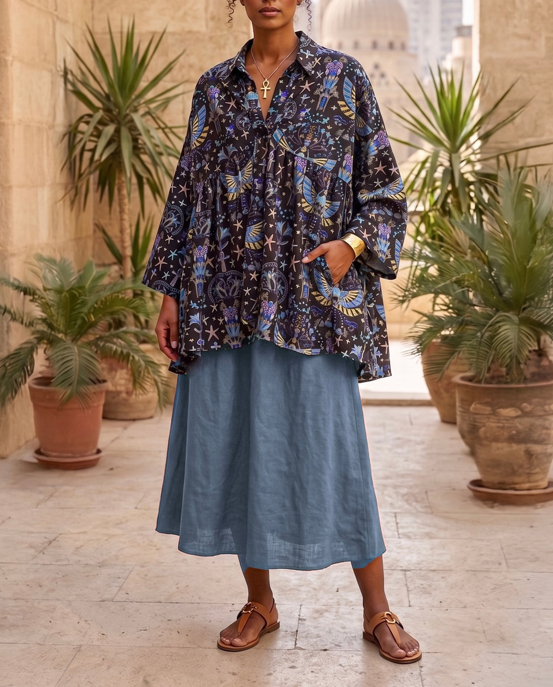 wings of khepri poncho blouse ( pre order )