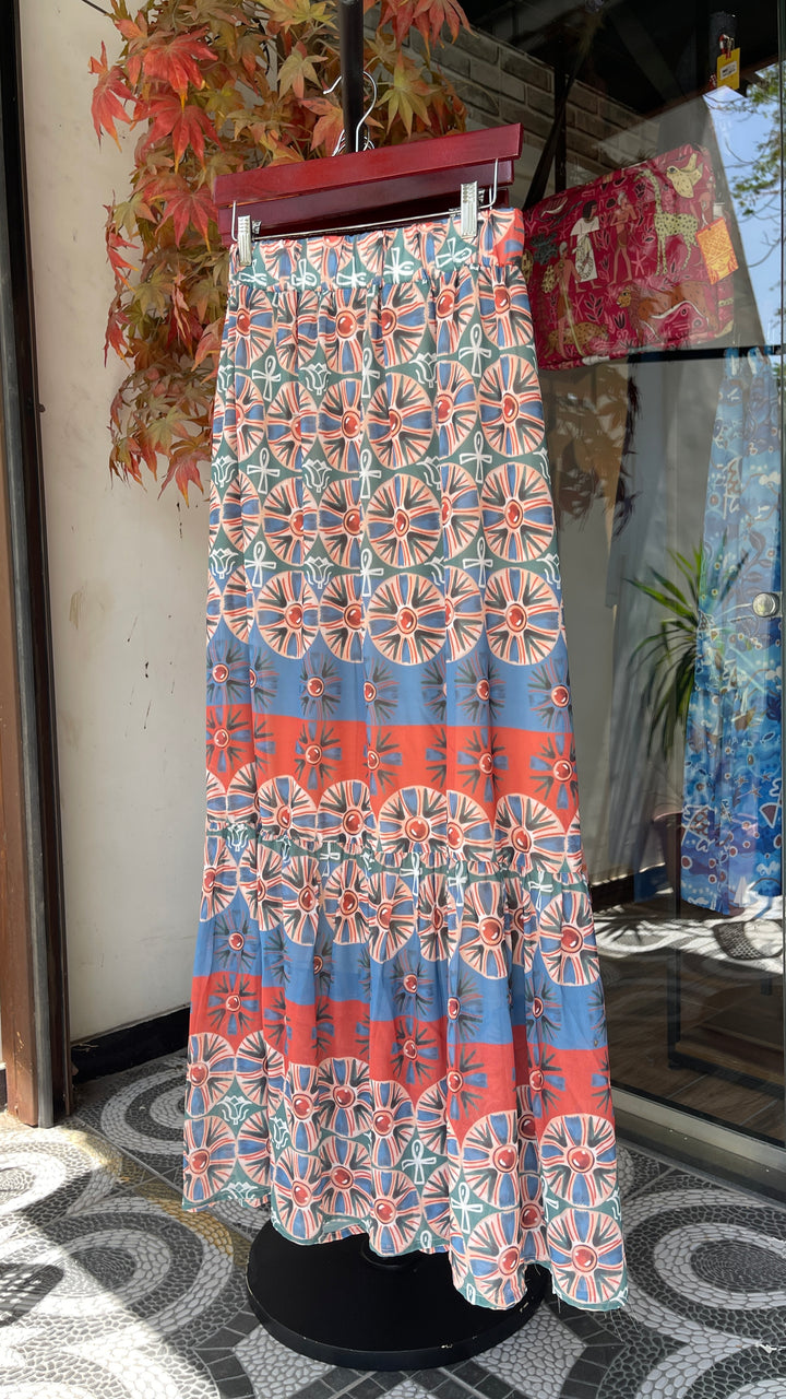 Egypt hieroglyph chiffon skirt