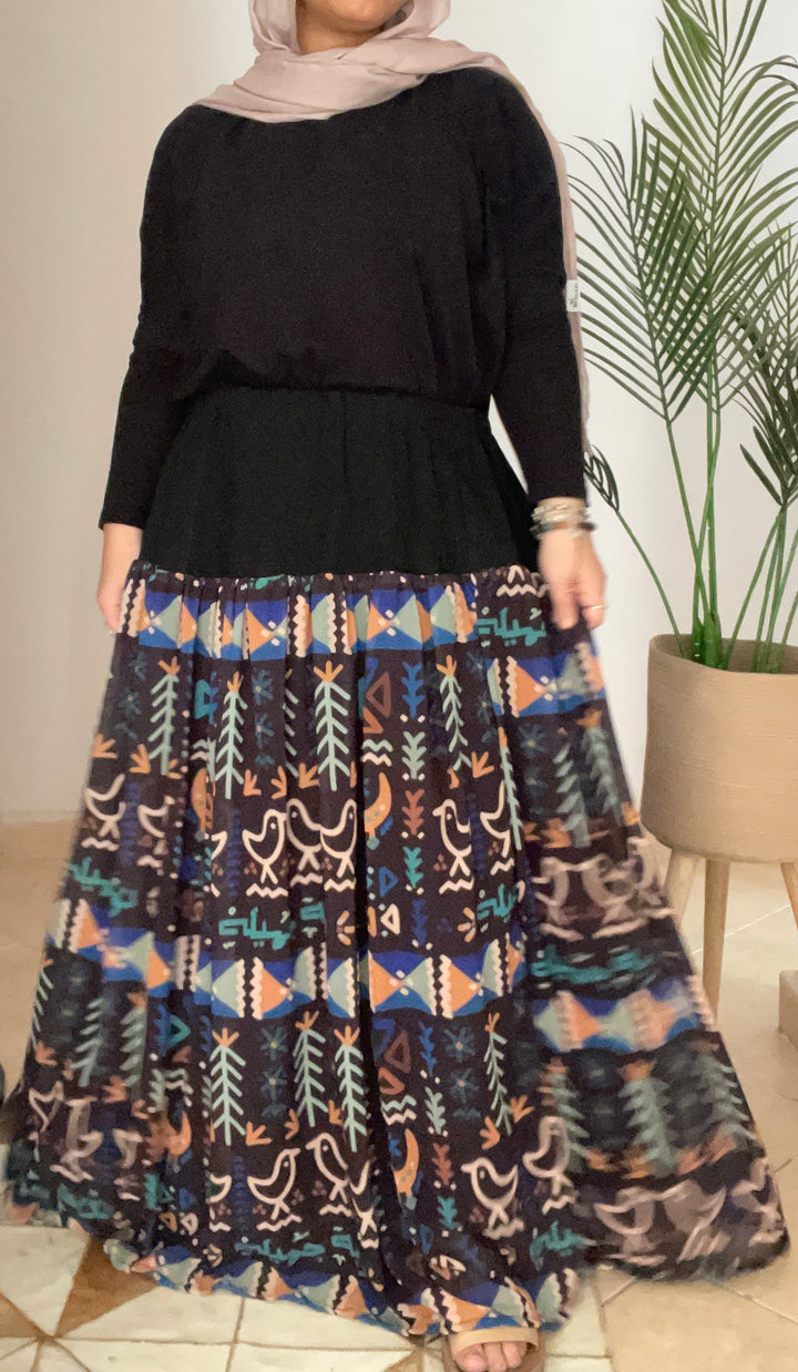 Denim X black Nuba skirt “2”
