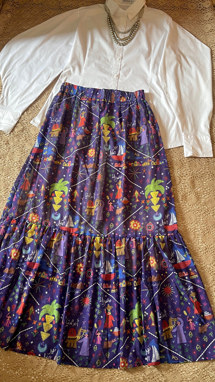 The heritage stitches chiffon skirt