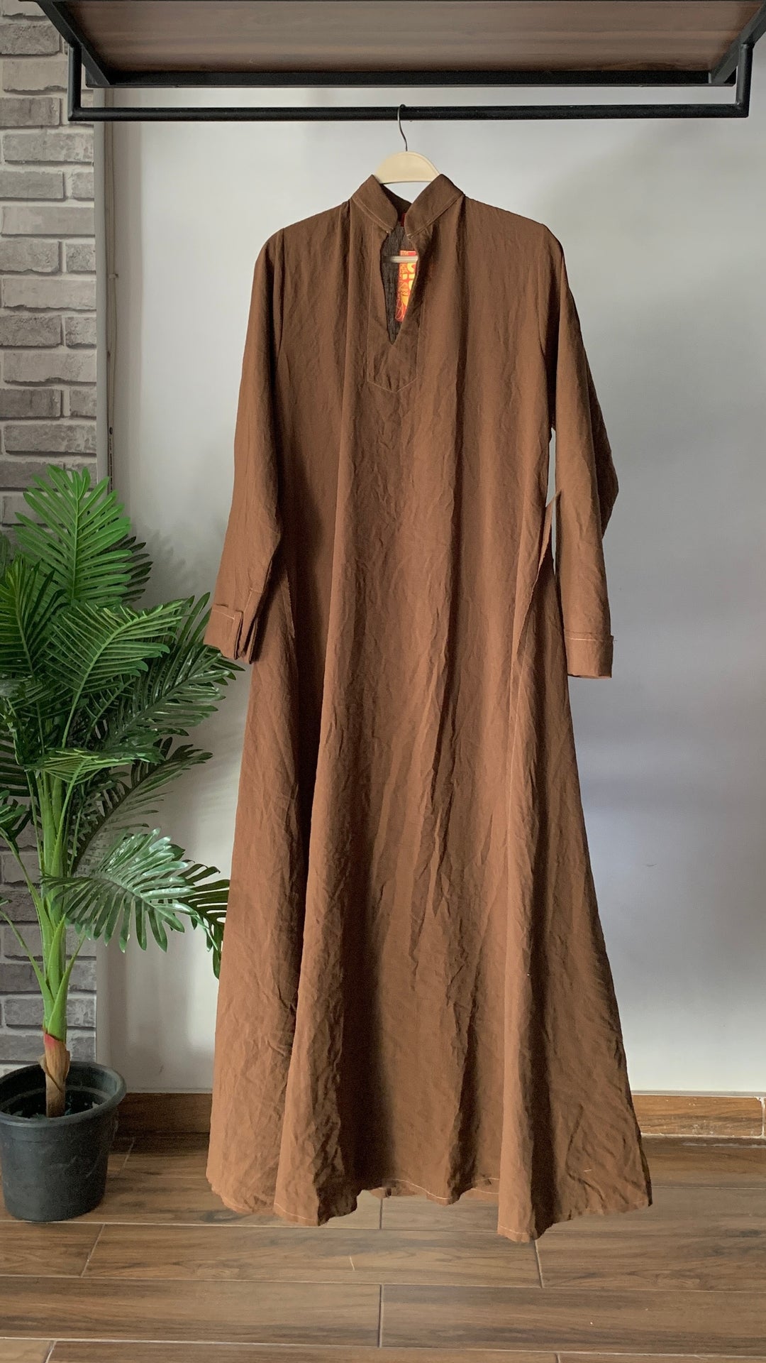 brown Double cloche dress
