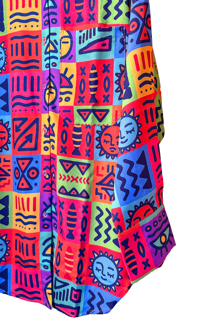 squares african drawings shirt