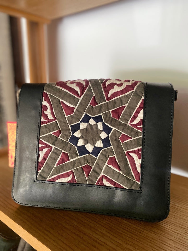 Khayamya X leather black cross bag
