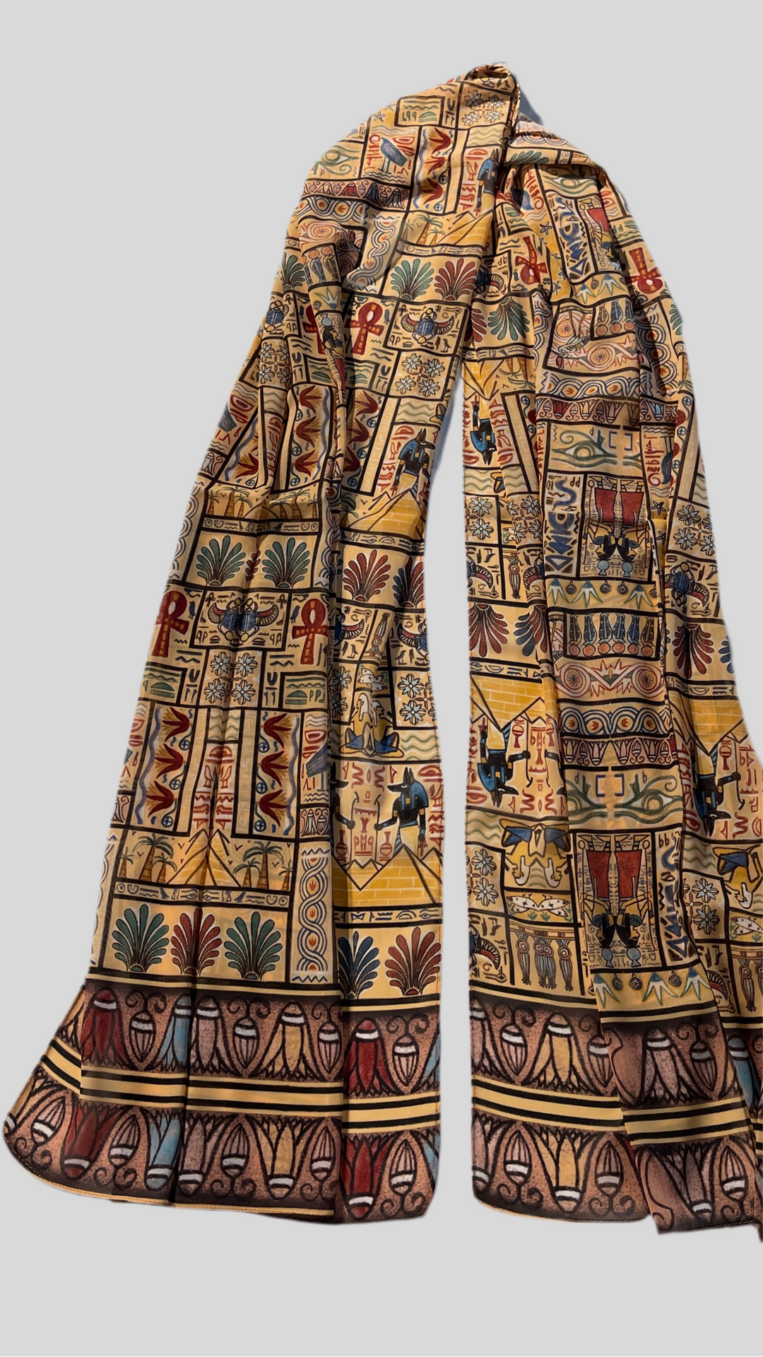 Yellow Egyptian theme Scarf " DEFECT "