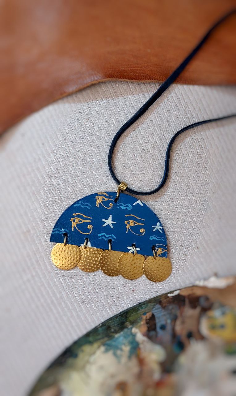 Nut leather necklace