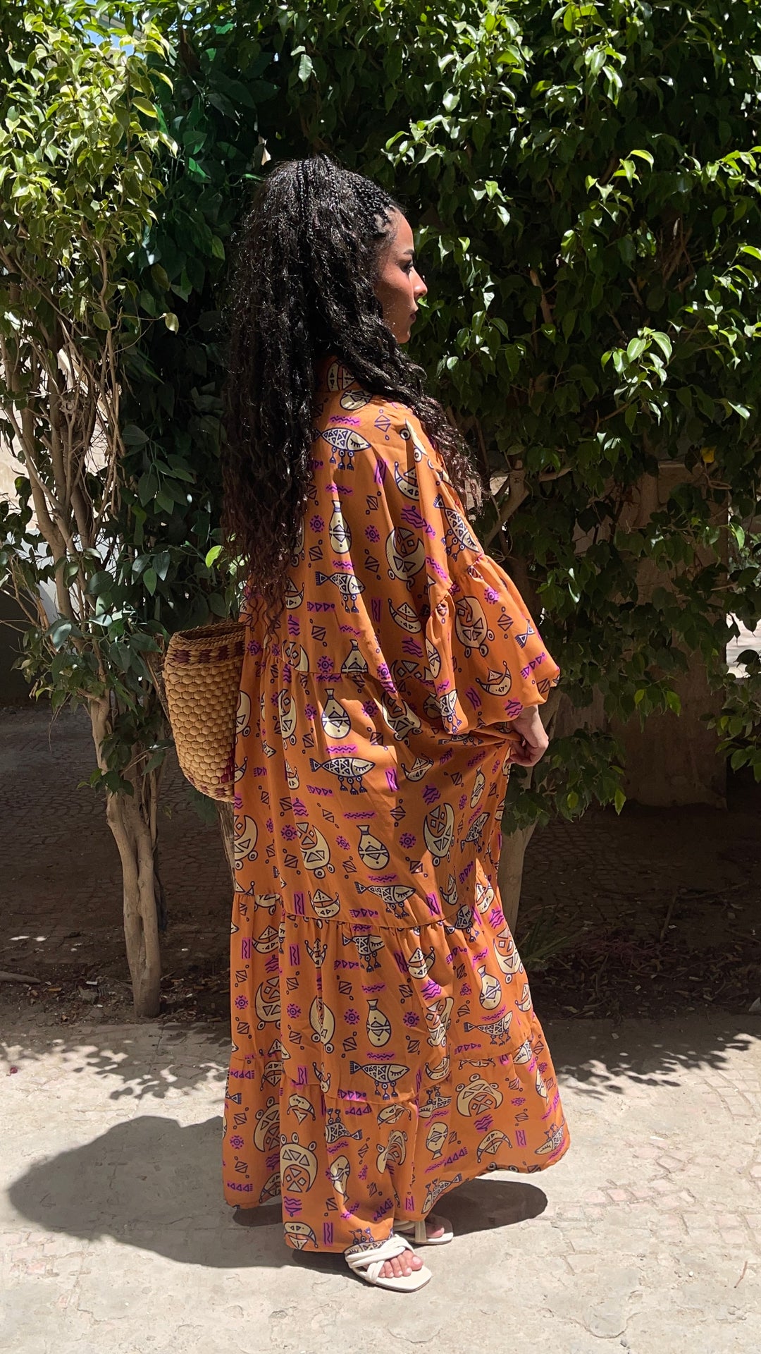 Folk orange motives dress