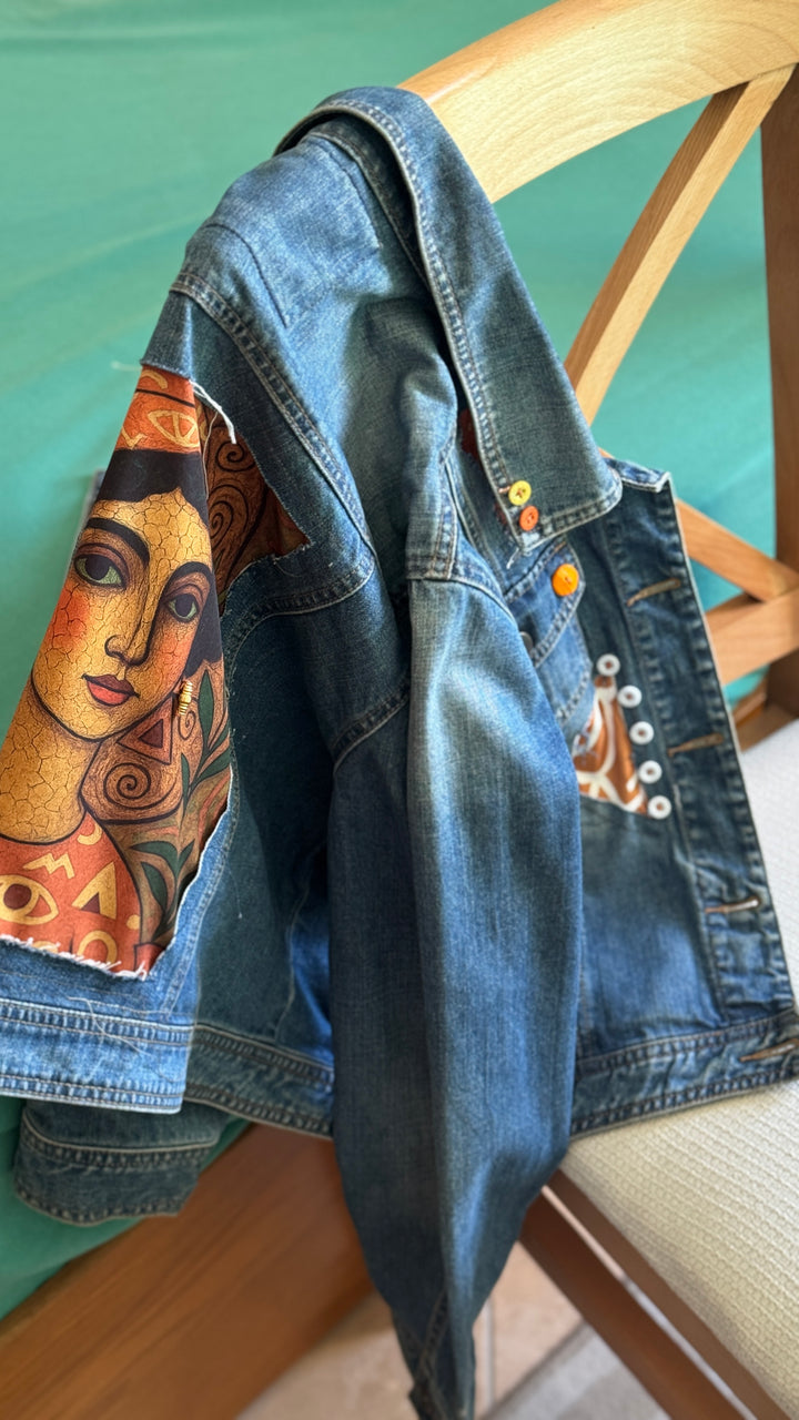 Fayoum portrait Recycle denim jacket