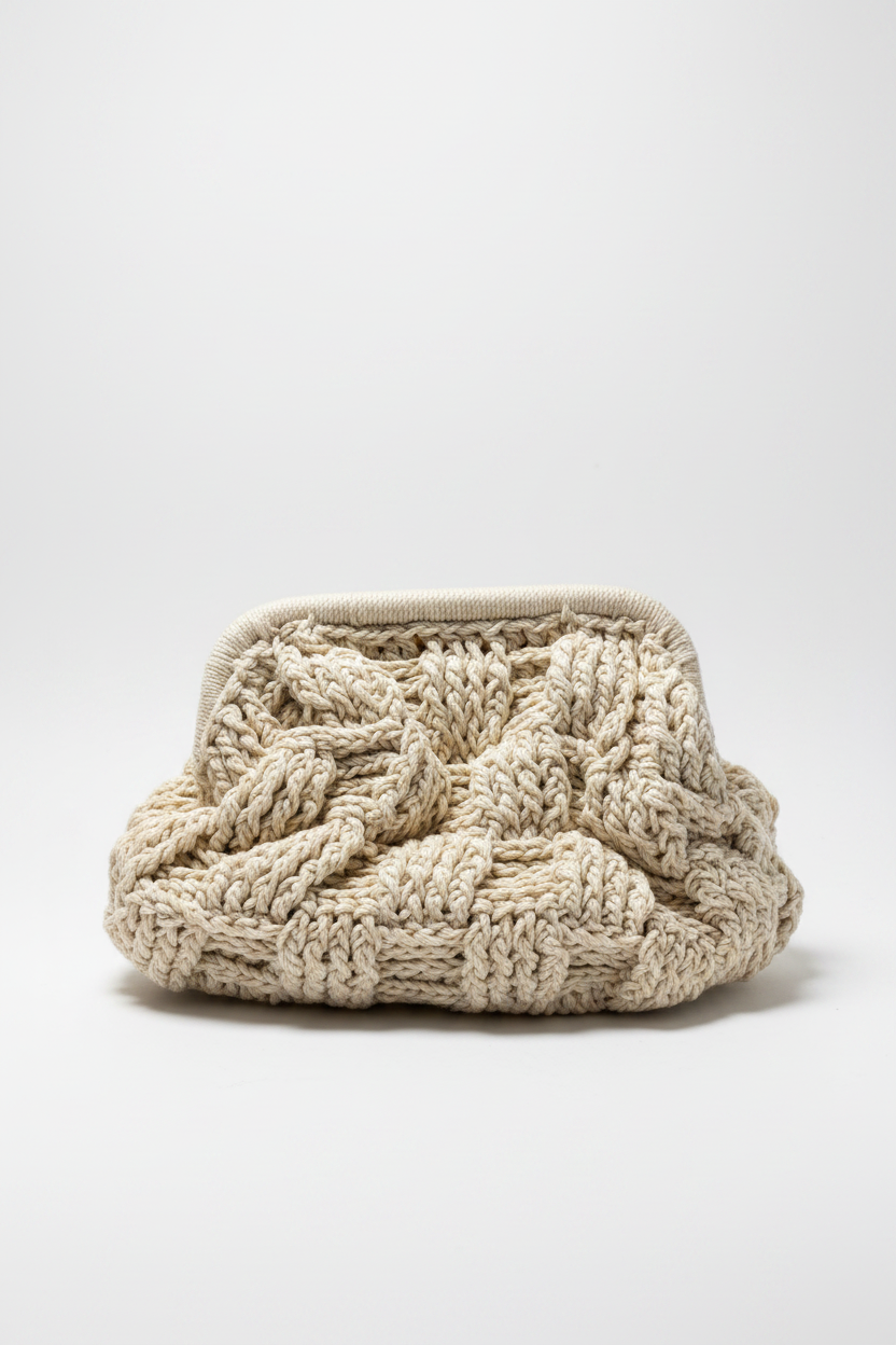Off white crochet Clutch bag