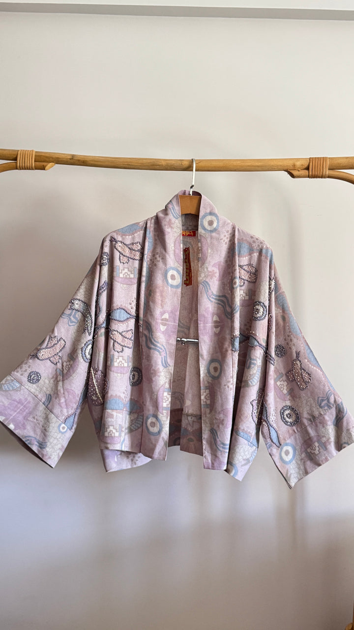 “4” Embroidery linen cardigan