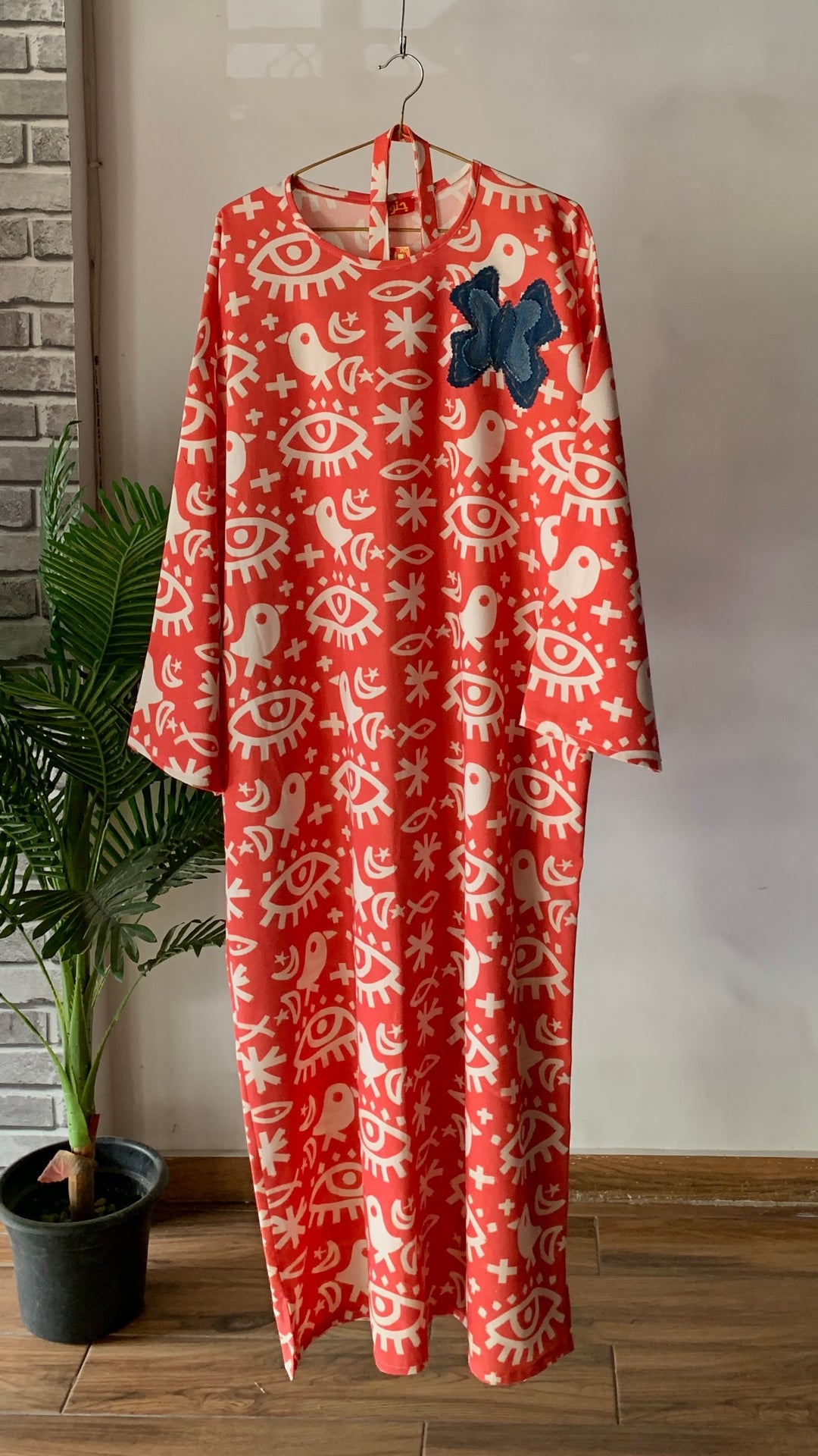 Folk Orange Linen dress