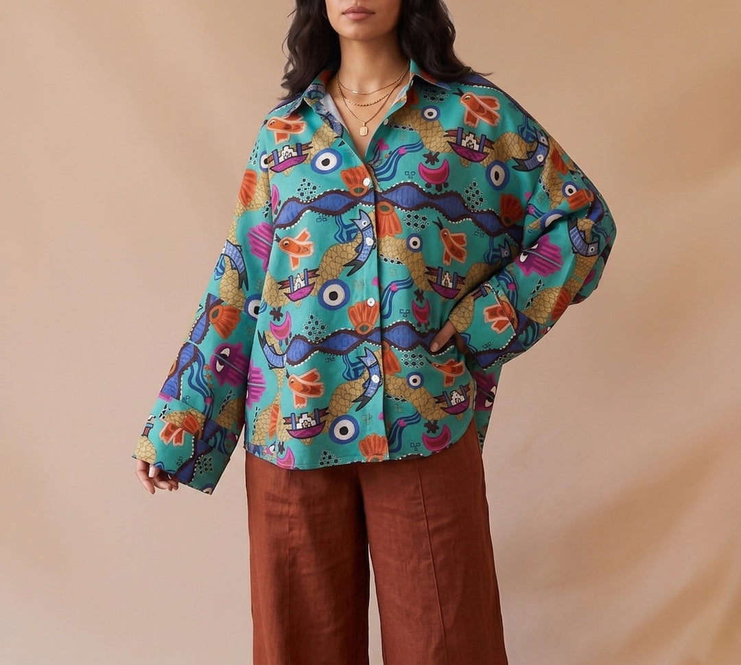 Blessing charms aqua Butterfly shirt
