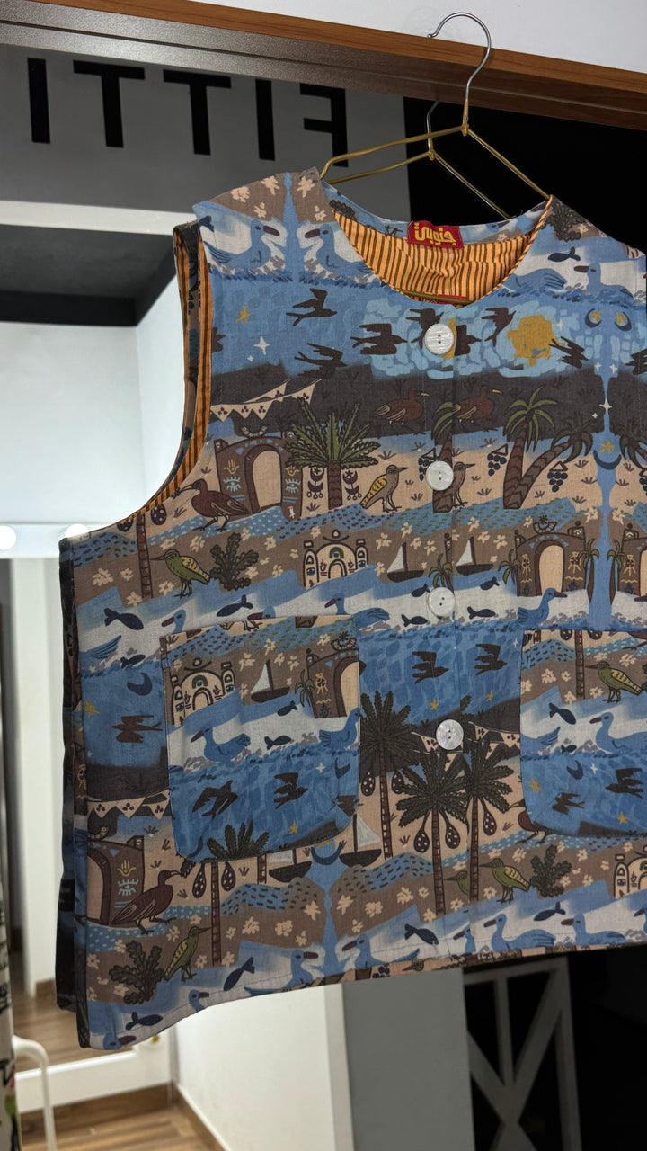 River stories linen vest