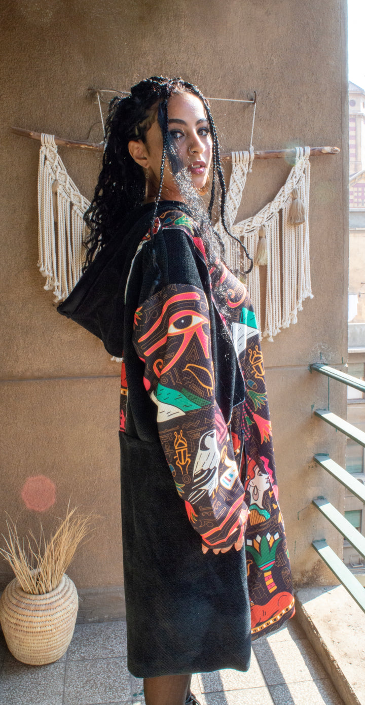 Black faro long hoodie