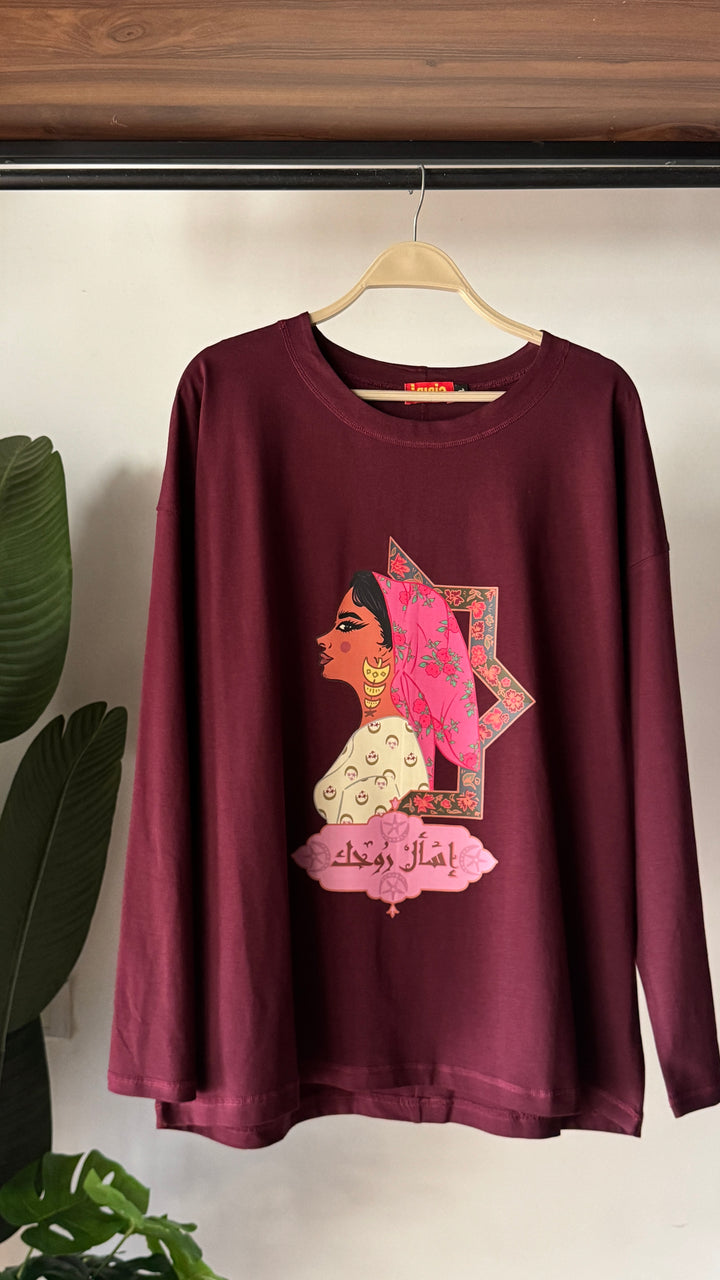 Burgundy long sleeve shirt