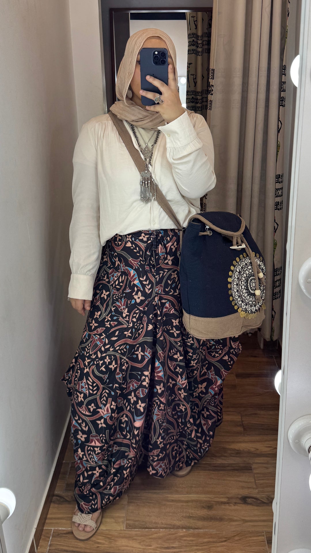 Black lutas boho skirt