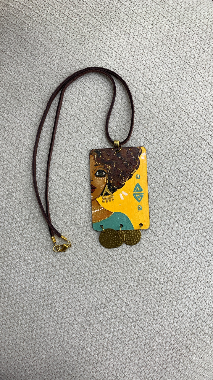 Afro women yellow Necklace