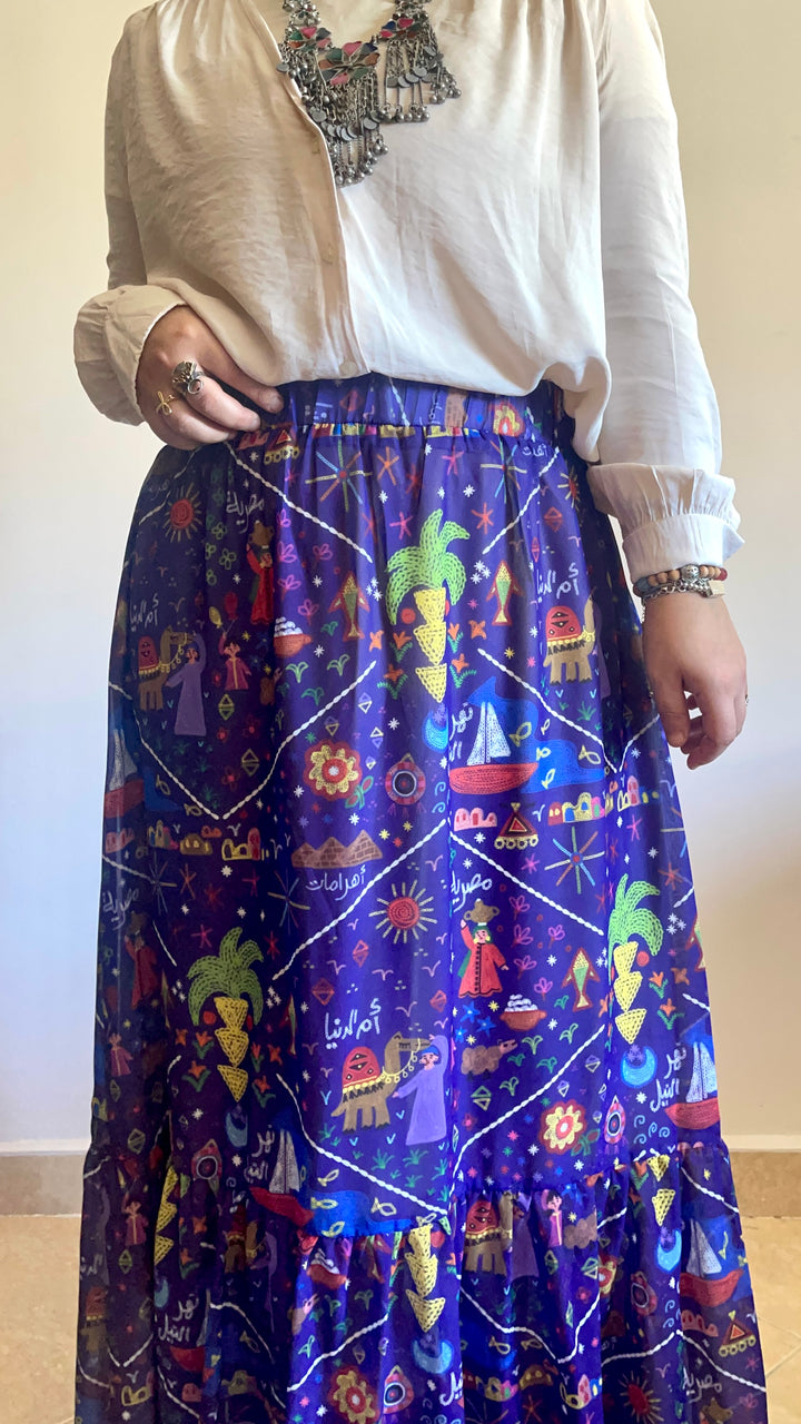 The heritage stitches chiffon skirt