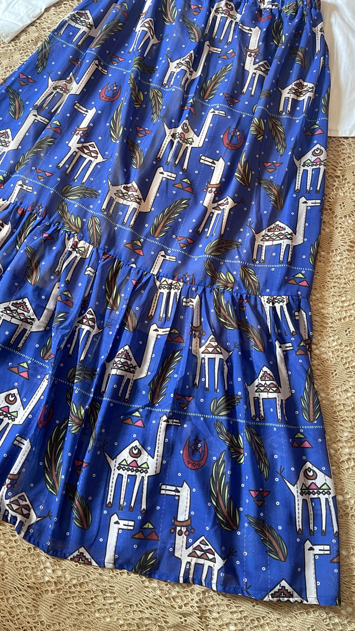 Camel chiffon skirt