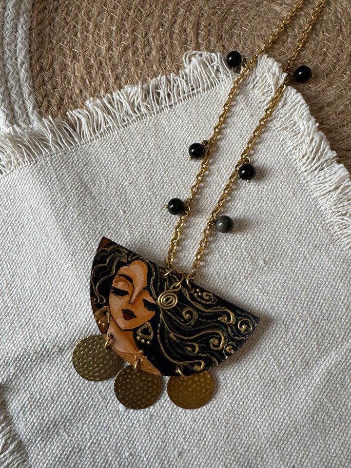 Half circle portrait Necklace