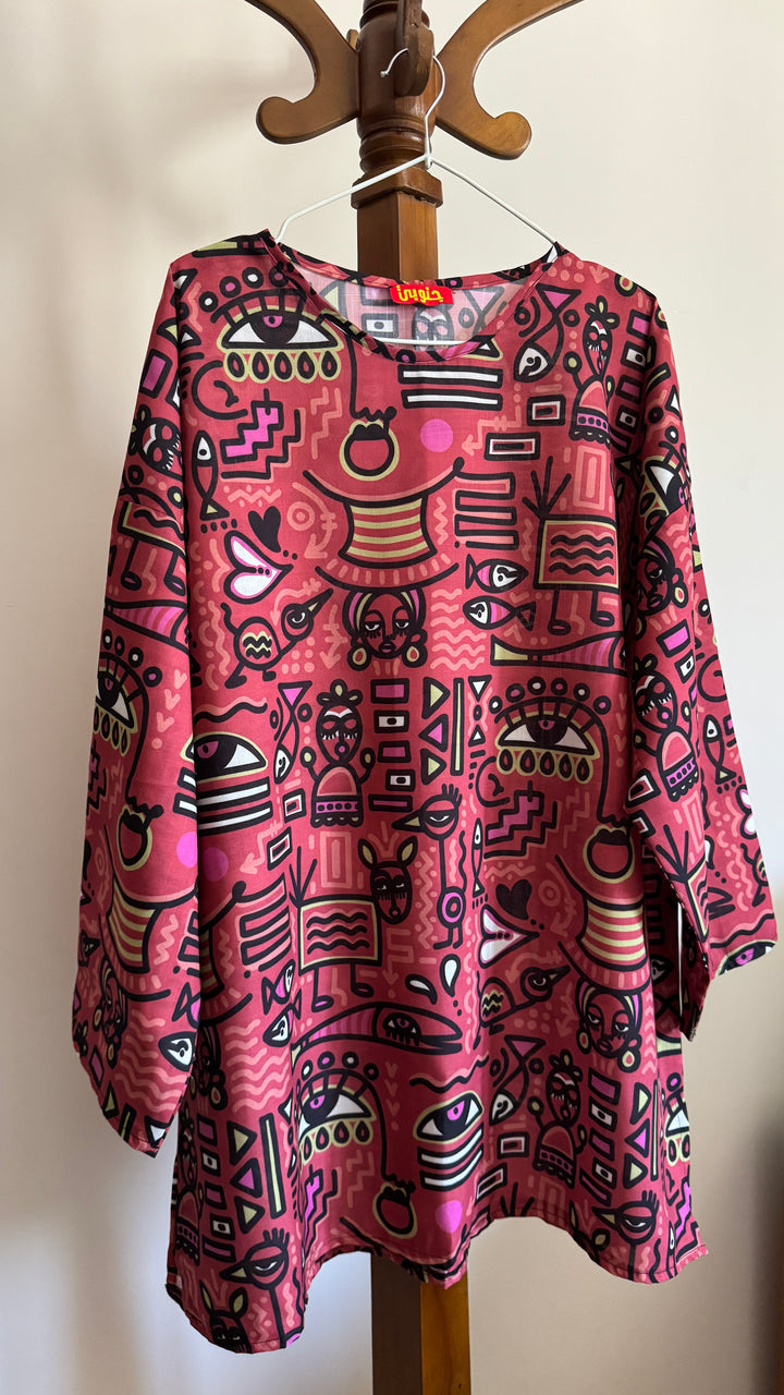 Abstract tunic blouse