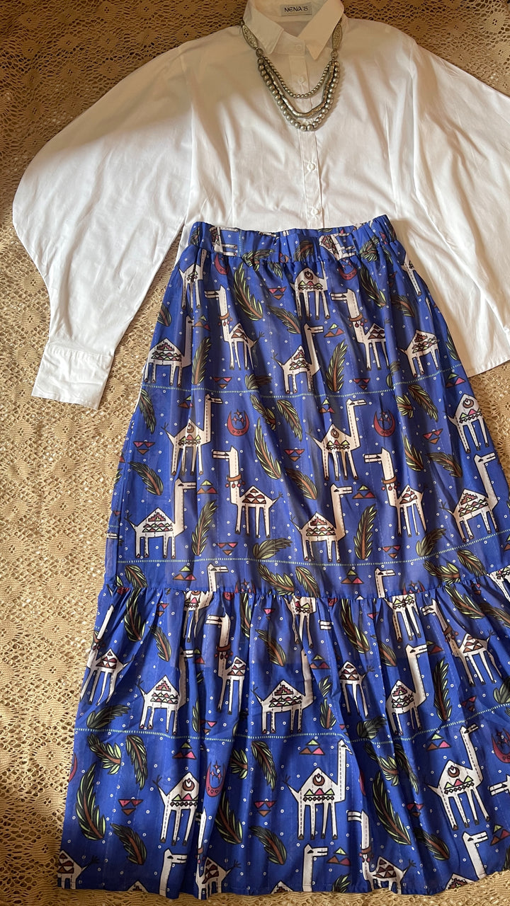 Camel chiffon skirt