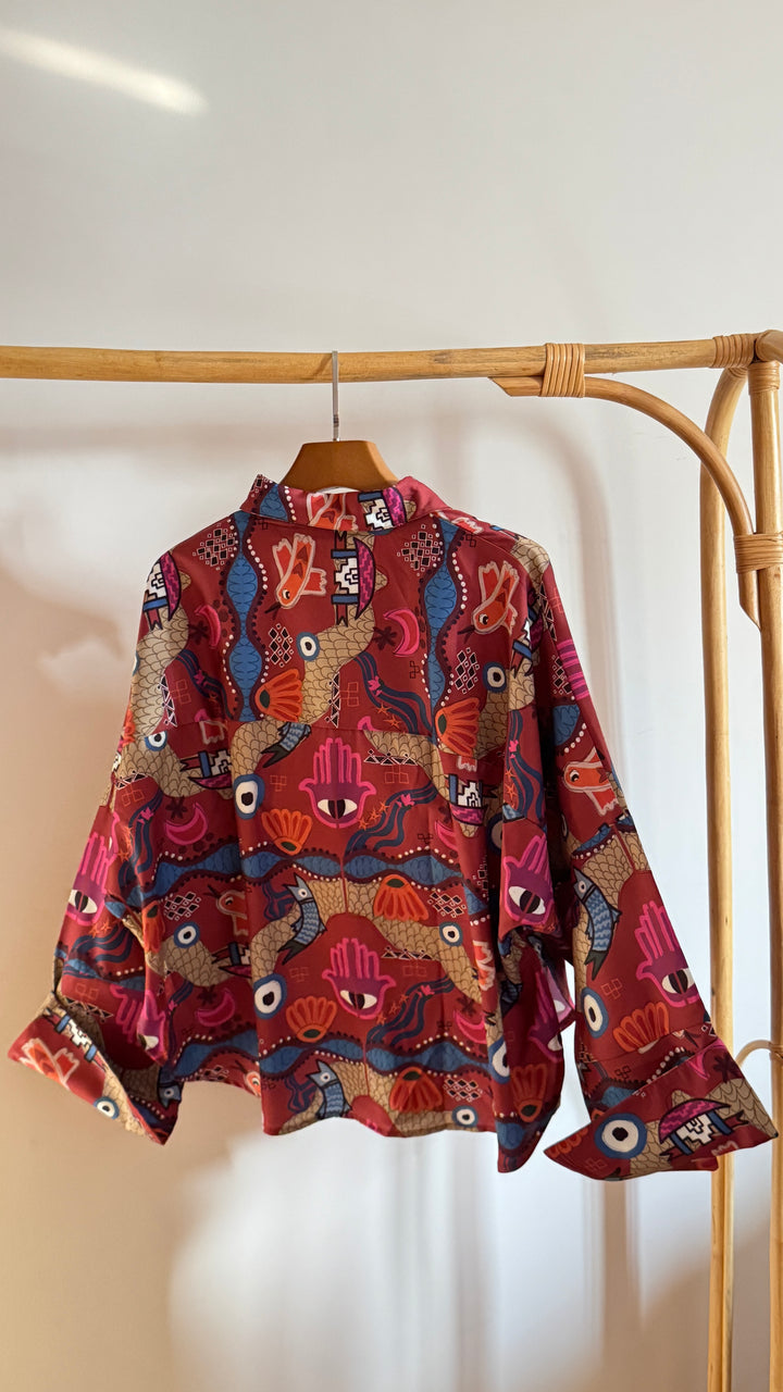 Blessing charms red Butterfly shirt