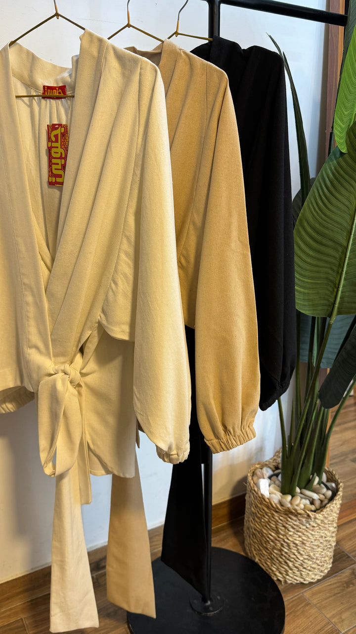 Wrap linen blouse