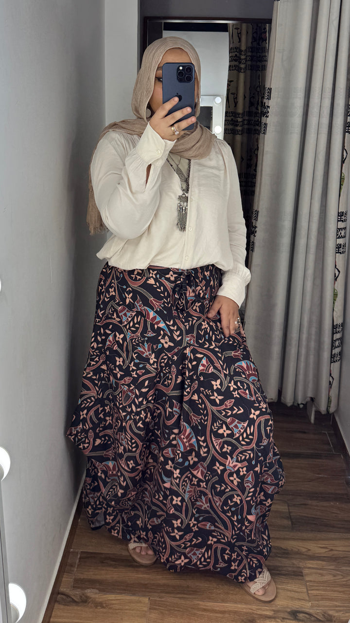 Black lutas boho skirt