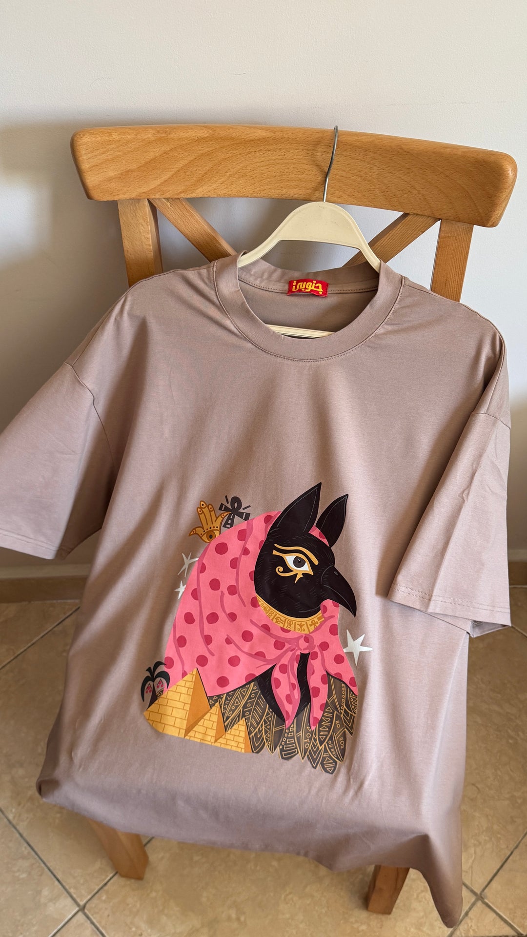 Cafe "Anubisa" oversized half sleeve shirt