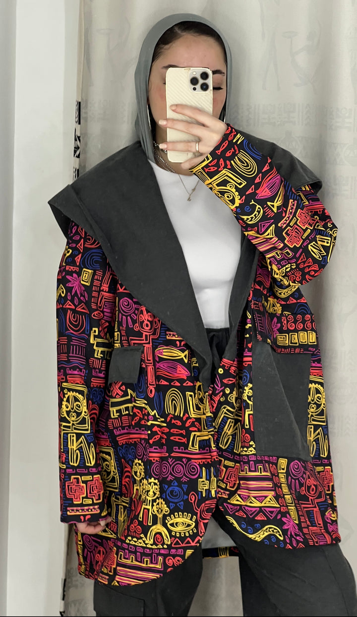 Black doodles jacket