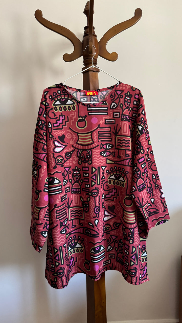 Abstract tunic blouse
