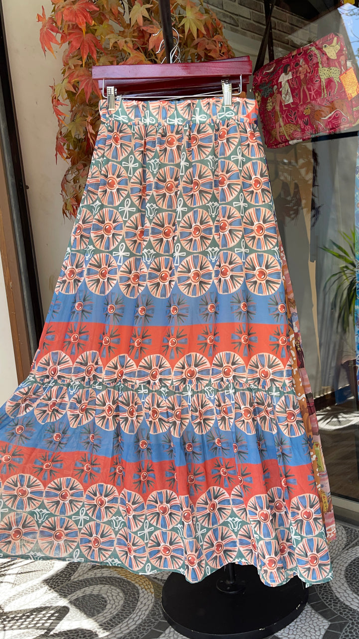 Egypt hieroglyph chiffon skirt