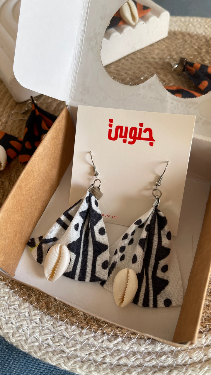 White folklore Fabric earrings