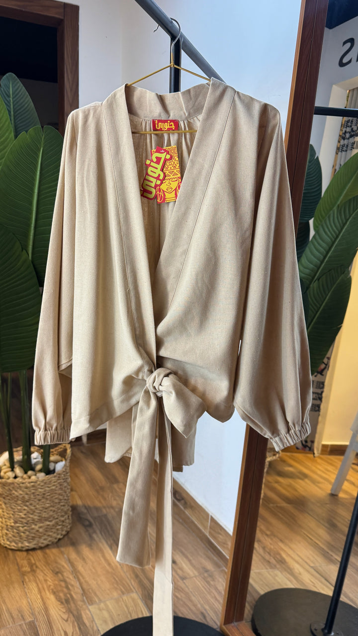 Wrap linen blouse