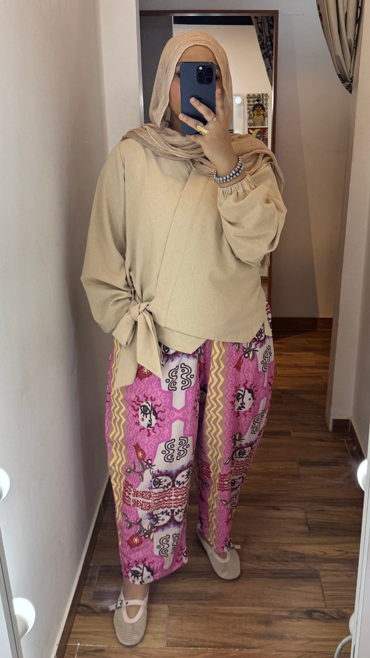 Wrap linen blouse