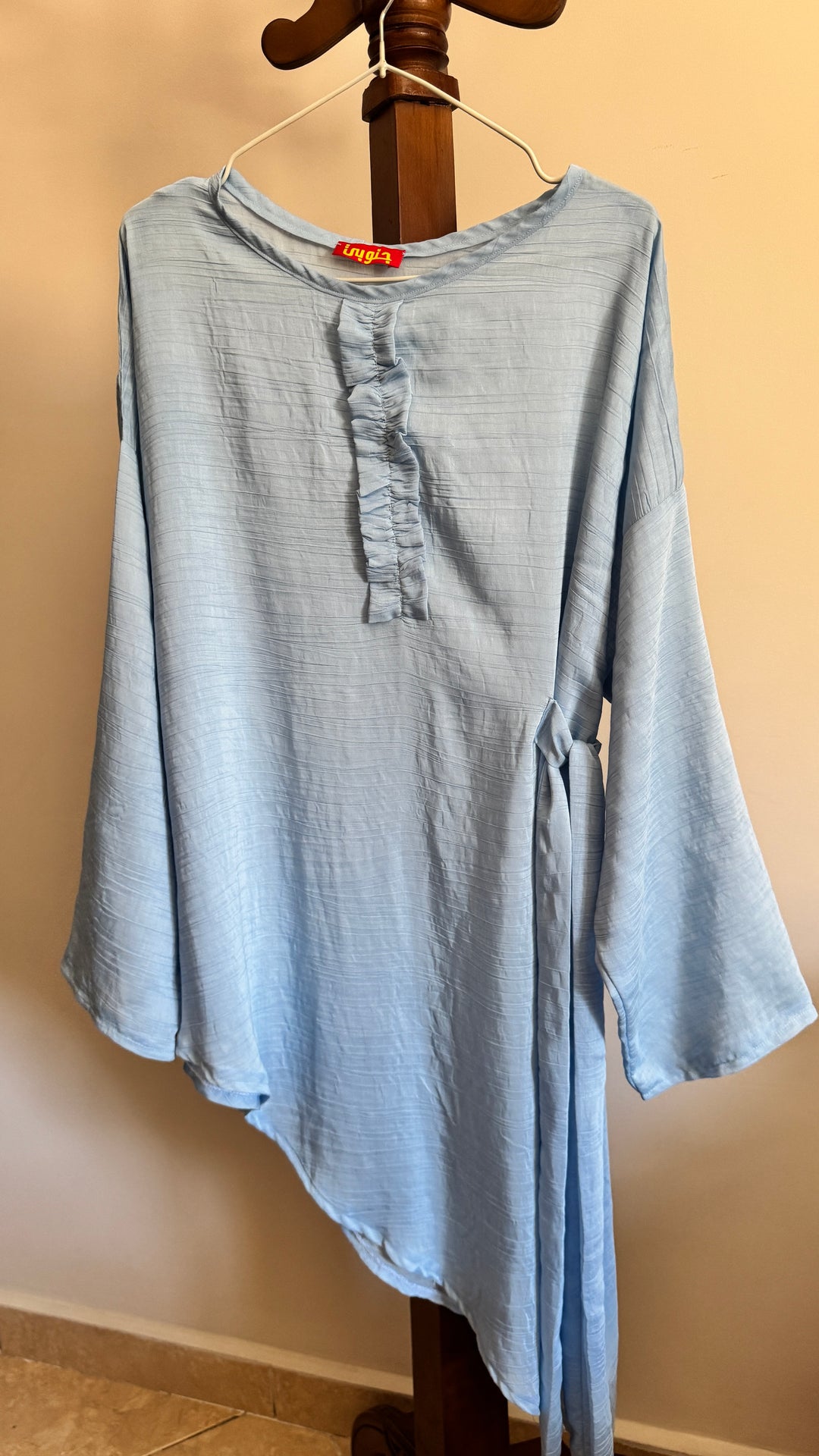 Ruffle Asymmetric blouse blue “ defect “