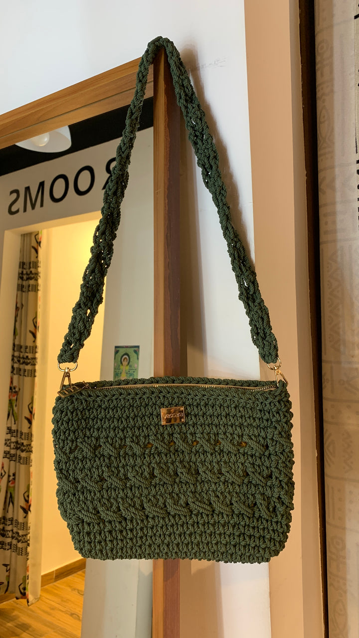 Hunter Green crochet bag