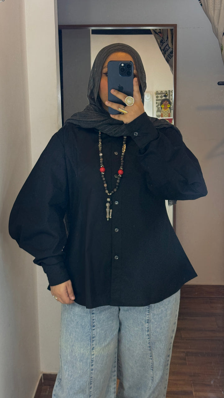 Ballon poplin shirt