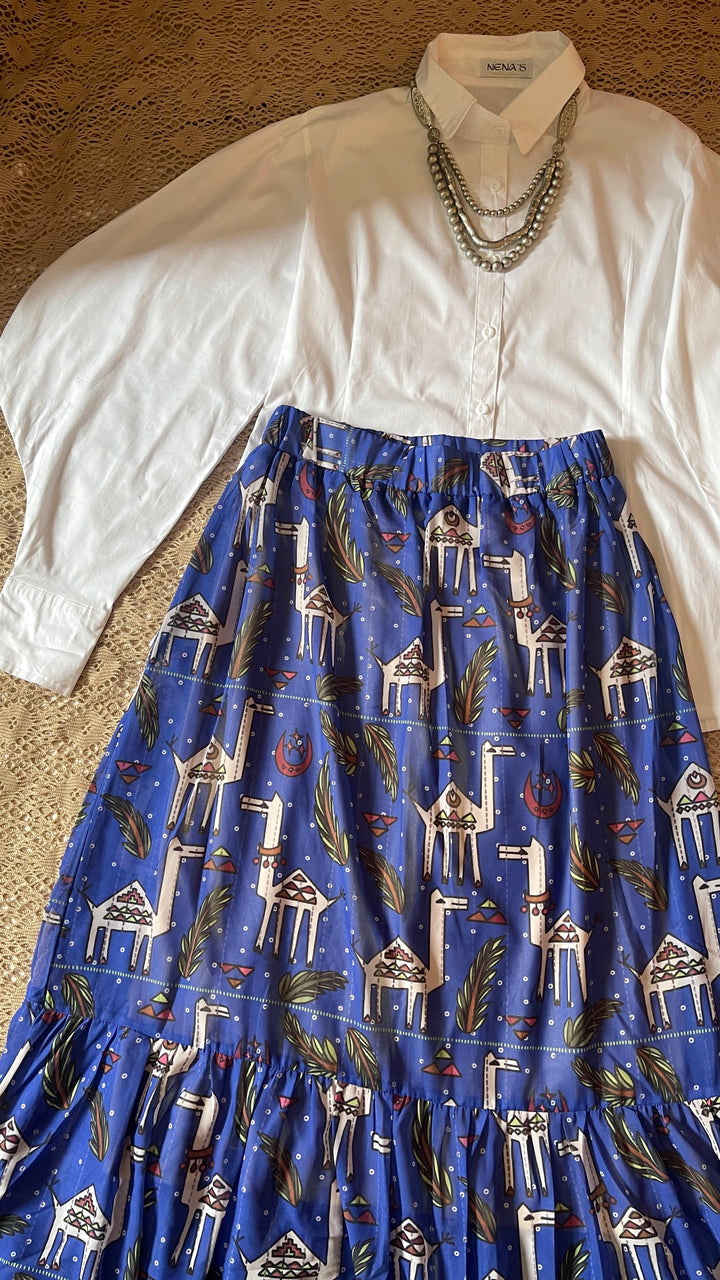 Camel chiffon skirt